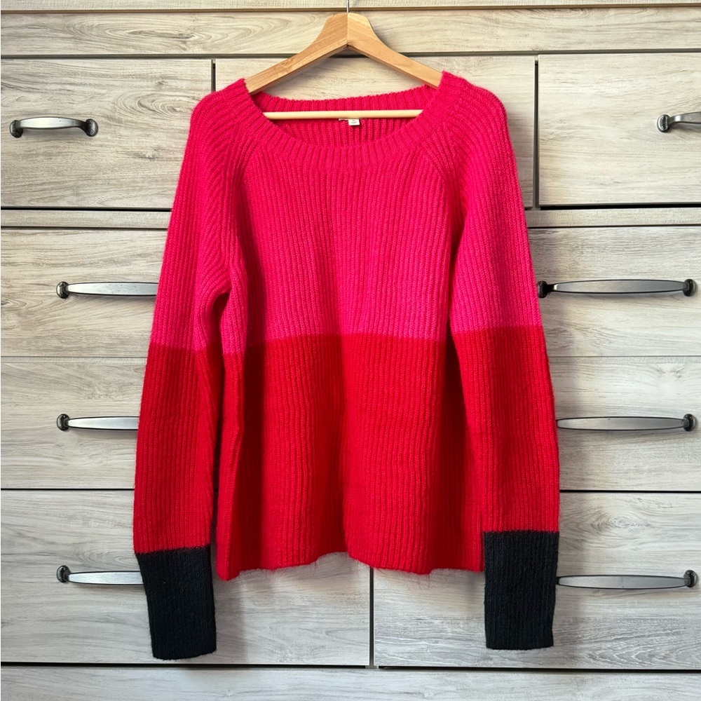 Super cute Gap mohair Colorblock ribbed mohair sweater size XL